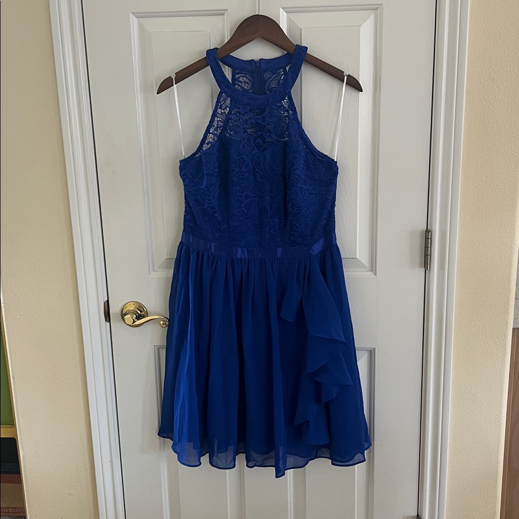 Nwt Royal Blue Lace Semiformal Dress: Bridesmaid, Holiday, Homecoming, Wedding — image 4 of 7